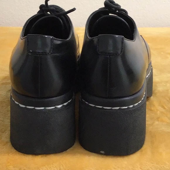 ๐ OPENING CEREMONY Leather Lace Up Oxford Platform Shoes Black - Picture 7 of 9